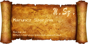 Maruncz Szorina névjegykártya